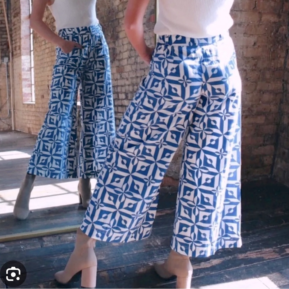 NWT Free people Menocra cropped printed pants size 2